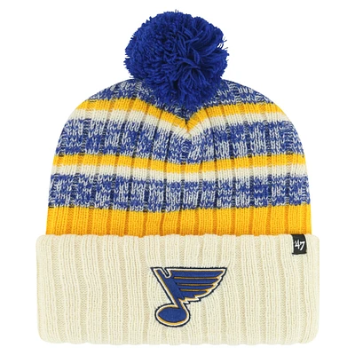 Bonnet en tricot à revers '47 St. Louis Blues Tavern pour hommes avec pompon crème