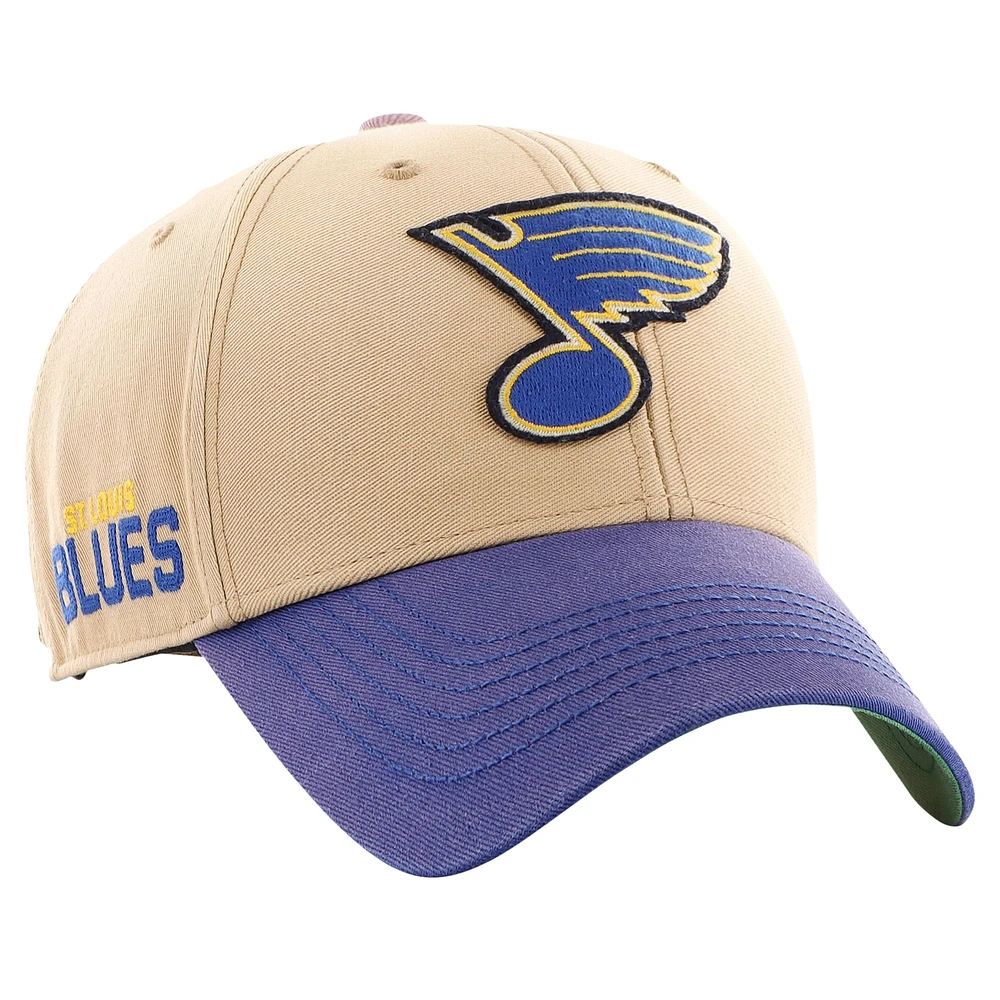 Men's '47 Khaki/Blue St. Louis Blues Dusted Sedgwick MVP Adjustable Hat