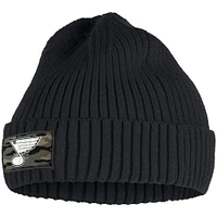 Bonnet en tricot à revers militaire adidas St. Louis Blues Military Appreciation pour homme, noir