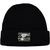 Bonnet en tricot à revers militaire adidas St. Louis Blues Military Appreciation pour homme, noir