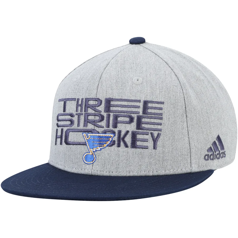 Lids St. Louis Blues adidas Three Stripe Hockey Adjustable Hat - Gray/Navy