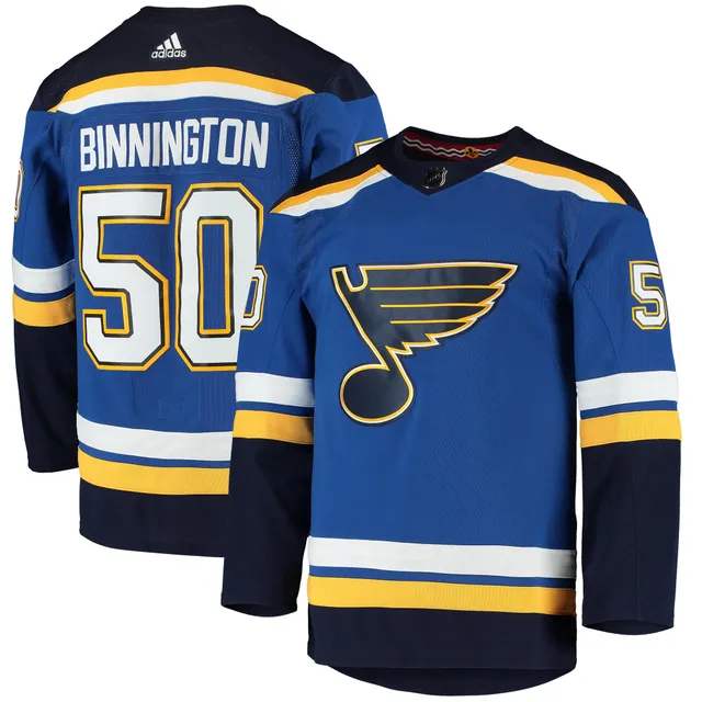 Lids Jordan Binnington St. Louis Blues adidas Home Authentic Player Jersey  - Blue