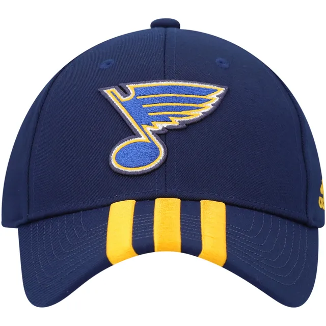 Adidas Men's Gray and Navy St. Louis Blues Three Stripe Hockey Adjustable  Hat