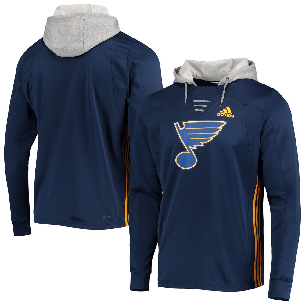 Men's adidas Navy St. Louis Blues Skate Lace AEROREADY Pullover Hoodie