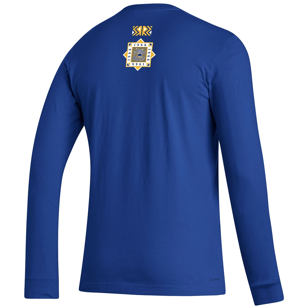 T-shirt à manches longues adidas Royal St. Louis Blues Reverse Retro 2.0 Fresh Playmaker pour homme