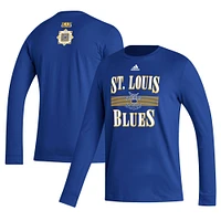 Men's adidas Royal St. Louis Blues Reverse Retro 2.0 Fresh Playmaker Long Sleeve T-Shirt