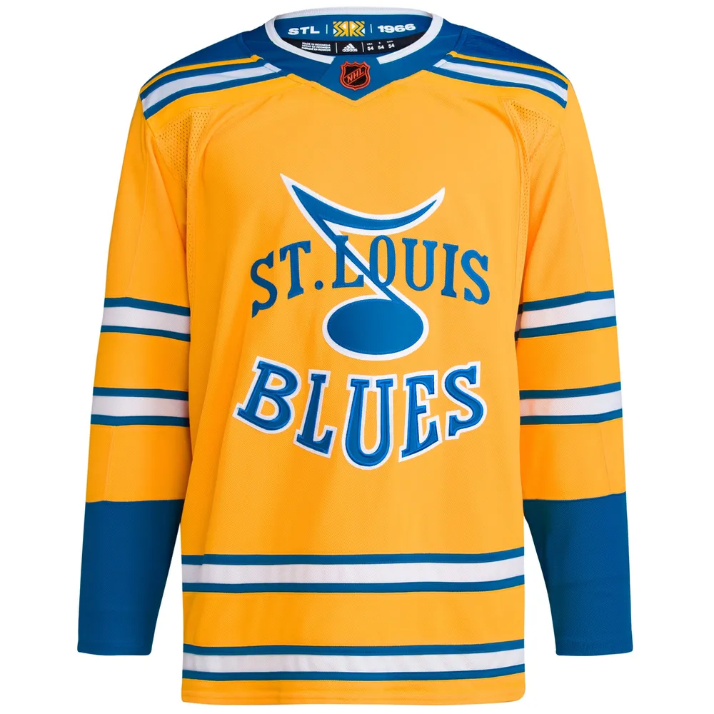 Men's adidas Yellow St. Louis Blues Reverse Retro 2.0 Authentic Blank Jersey