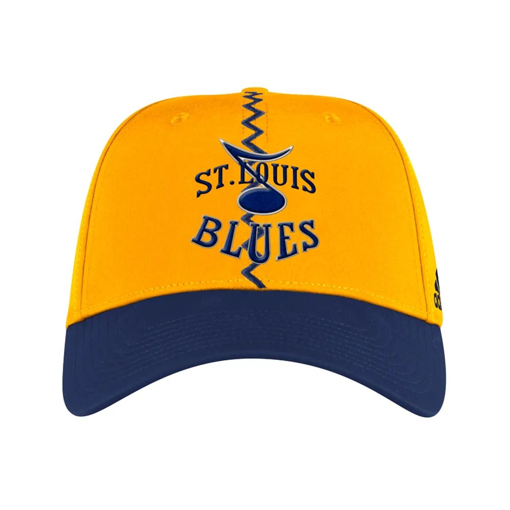 Men's adidas  Yellow St. Louis Blues Reverse Retro 2.0 Flex Fitted Hat