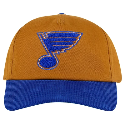 Casquette ajustable Burnett pour homme, couleur marron/bleu, des Blues de St. Louis, American Needle