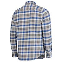 St Louis Blues Shirt Mens Small Blue Plaid Button Down Dress Antigua Long  Sleeve