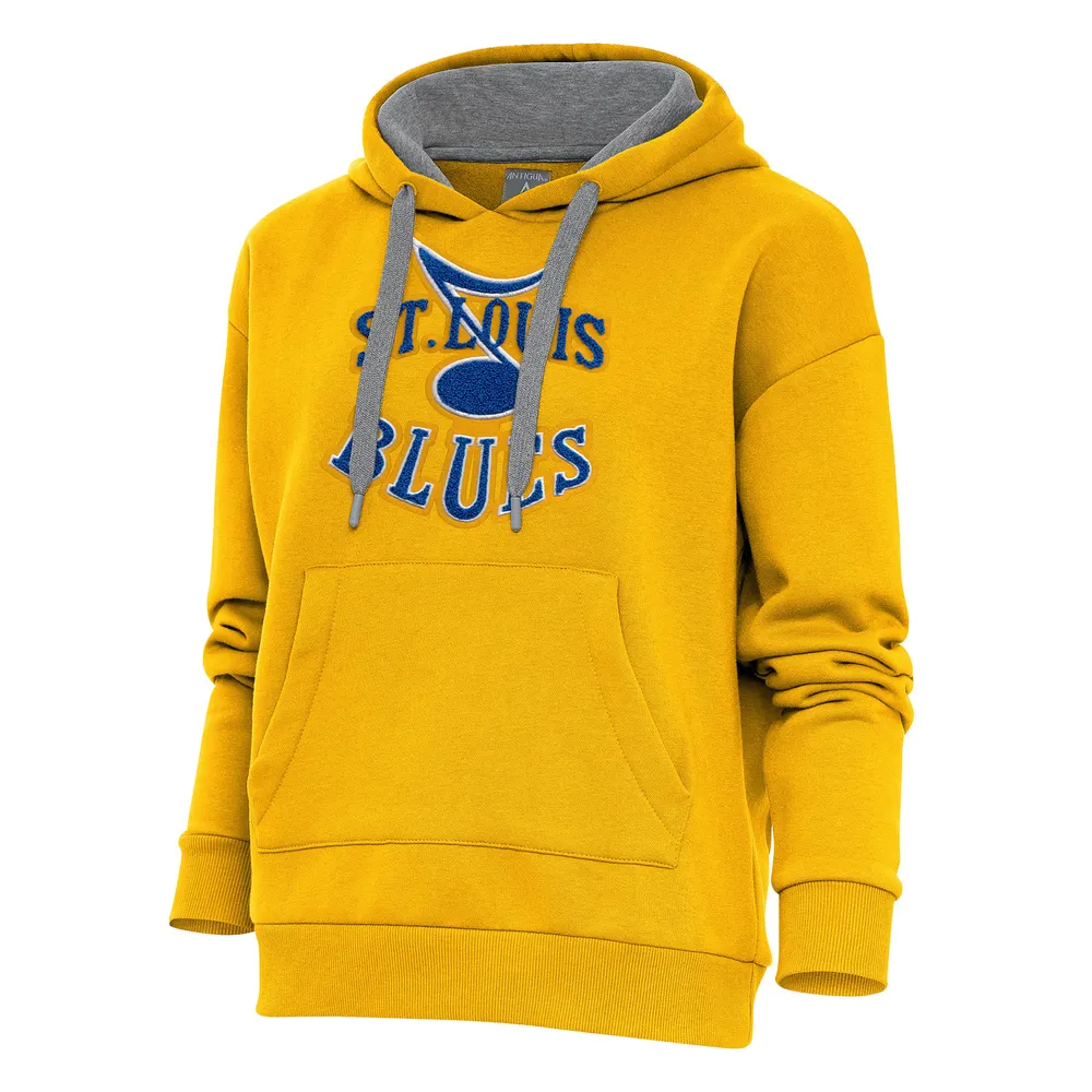Men's Antigua Gold St. Louis Blues Victory Pullover Hoodie Size: Small
