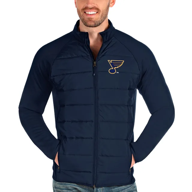 Men's Antigua Blue St. Louis Blues Glacier Quarter-Zip Pullover Jacket