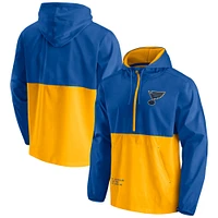 Men's Blue/Gold St. Louis Blues Thrill Seeker Anorak Half-Zip Jacket