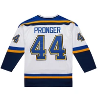 Maillot de jeu puissance Chris Pronger pour homme, blanc, St. Louis Blues 1999-00