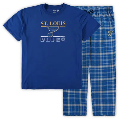 St. Louis Blues Concepts Sport Big & Tall Lodge T-Shirt Pants Sleep Set - Blue