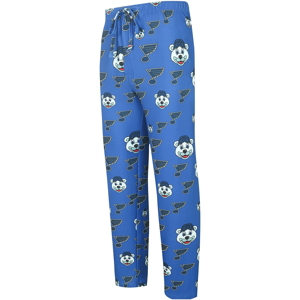 Men's Concepts Sport Blue St. Louis Blues Gauge Allover Print Knit Sleep Pants