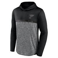 Sweat à capuche emblématique Fanatics pour homme, noir/anthracite chiné, des St. Louis Blues