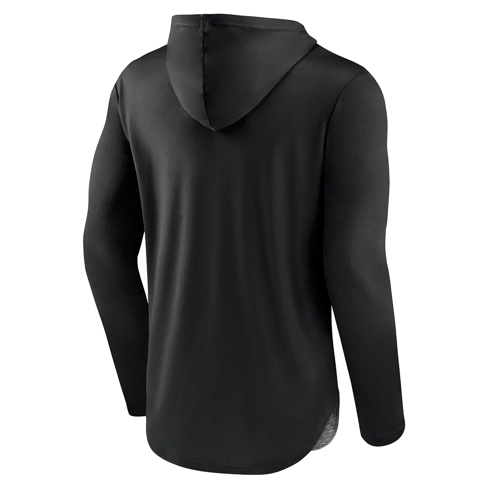 Sweat à capuche emblématique Fanatics pour homme, noir/anthracite chiné, des St. Louis Blues