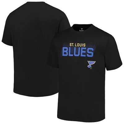 T-shirt noir Fanatics St. Louis Blues Big & Tall avec mot-symbole pour hommes