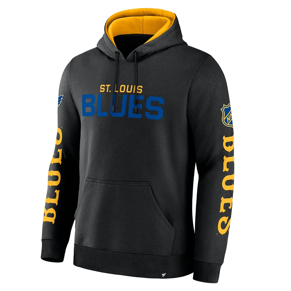 Men's Fanatics Black St. Louis Blues Big City Legacy Fleece Pullover Hoodie