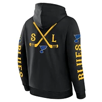 Men's Fanatics Black St. Louis Blues Big City Legacy Fleece Pullover Hoodie