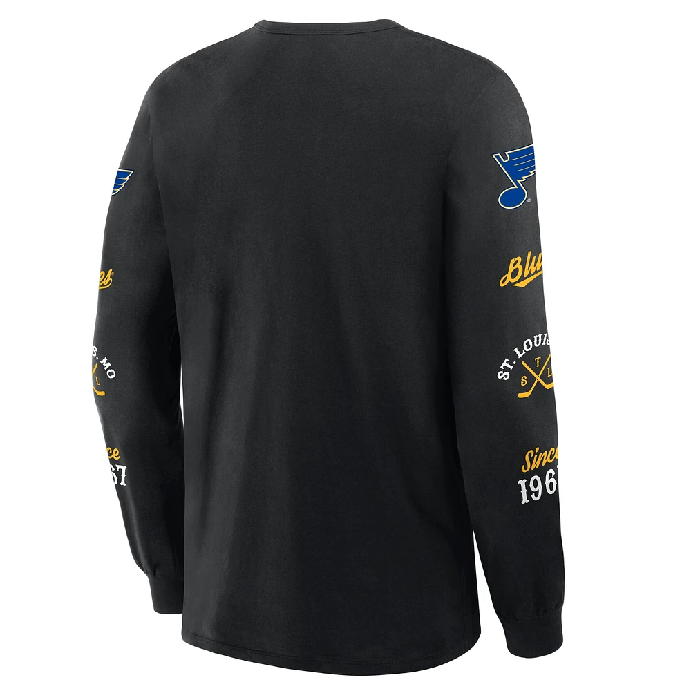 Men's Fanatics Black St. Louis Blues Boxed Legacy Long Sleeve T-Shirt