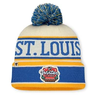 Men's Fanatics Blue/Cream St. Louis Blues 2025 NHL Winter Classic Cuffed Knit Hat with Pom