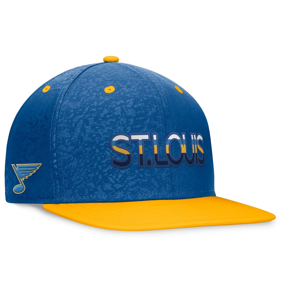 Casquette Snapback Authentic Pro Alternate Jersey Fanatics Bleu/Or St. Louis Blues pour hommes