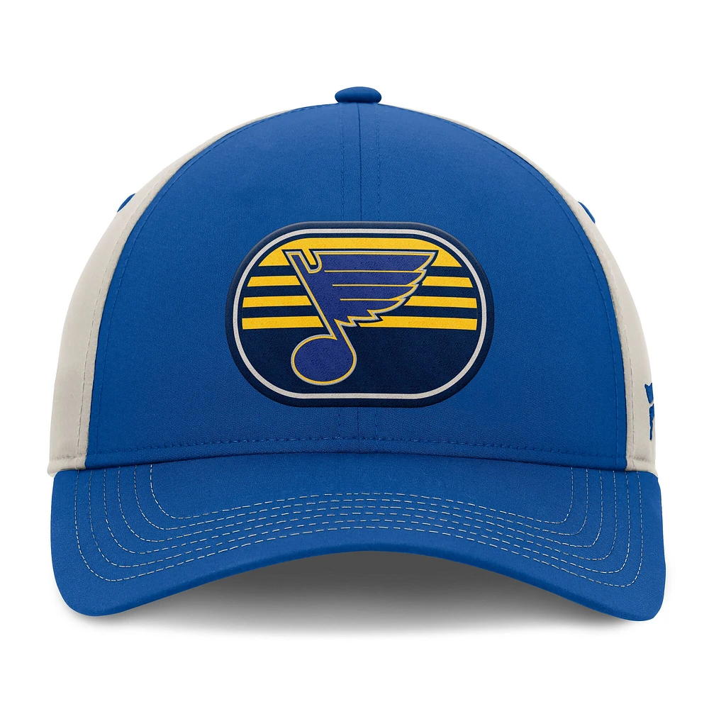 Men's  Fanatics  Blue/Gray St. Louis Blues 2025 Stanley Cup Playoffs Locker Room Trucker Adjustable Hat