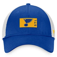 Casquette Snapback St. Louis Blues Authentic Pro Rink Trucker Fanatics bleu/blanc pour hommes