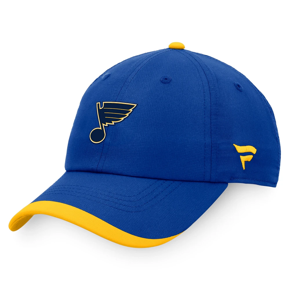 Casquette réglable St. Louis Blues Authentic Pro Rink Pinnacle Fanatics pour hommes, bleu