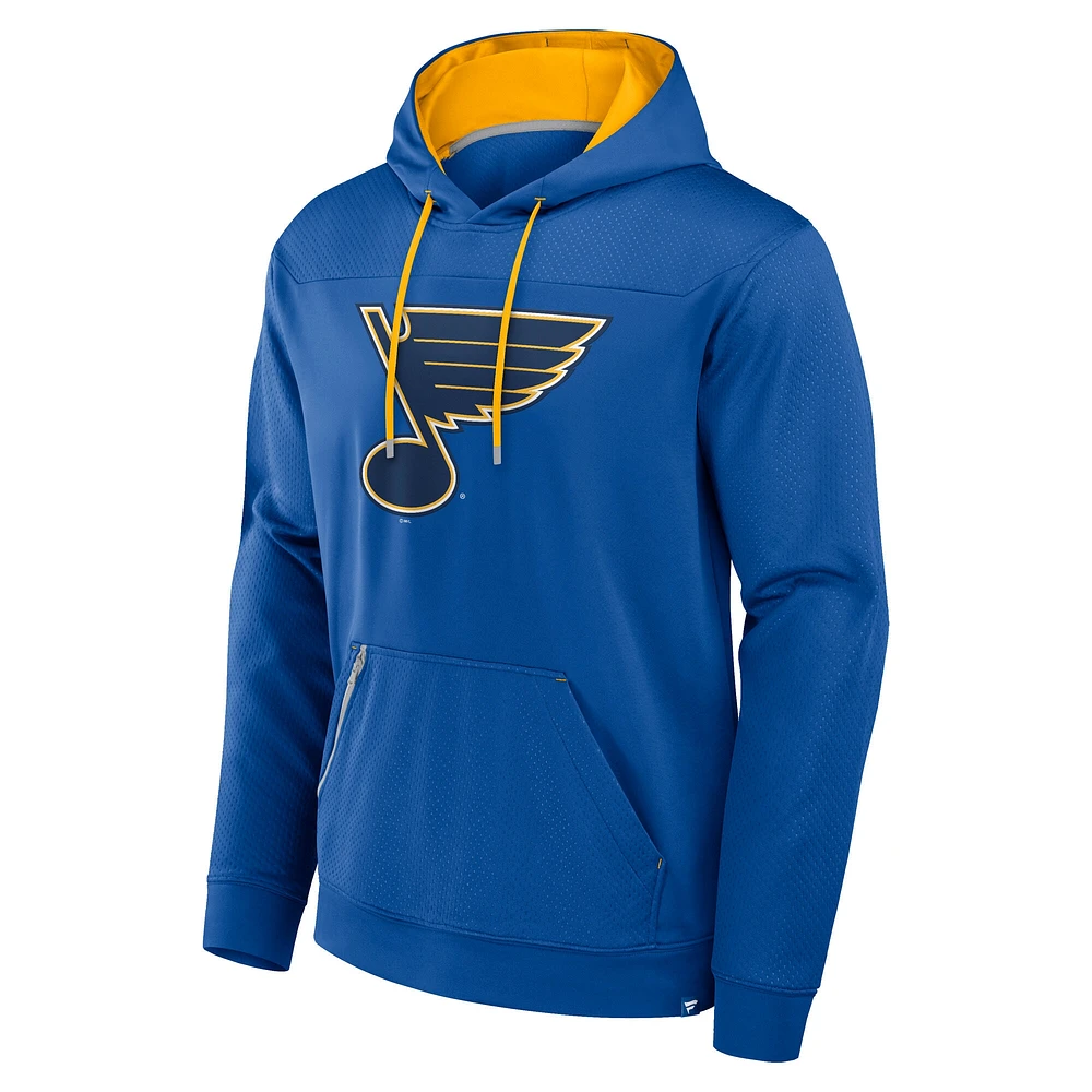 Sweat à capuche bleu fanatiques pour hommes St. Louis Blues Defender