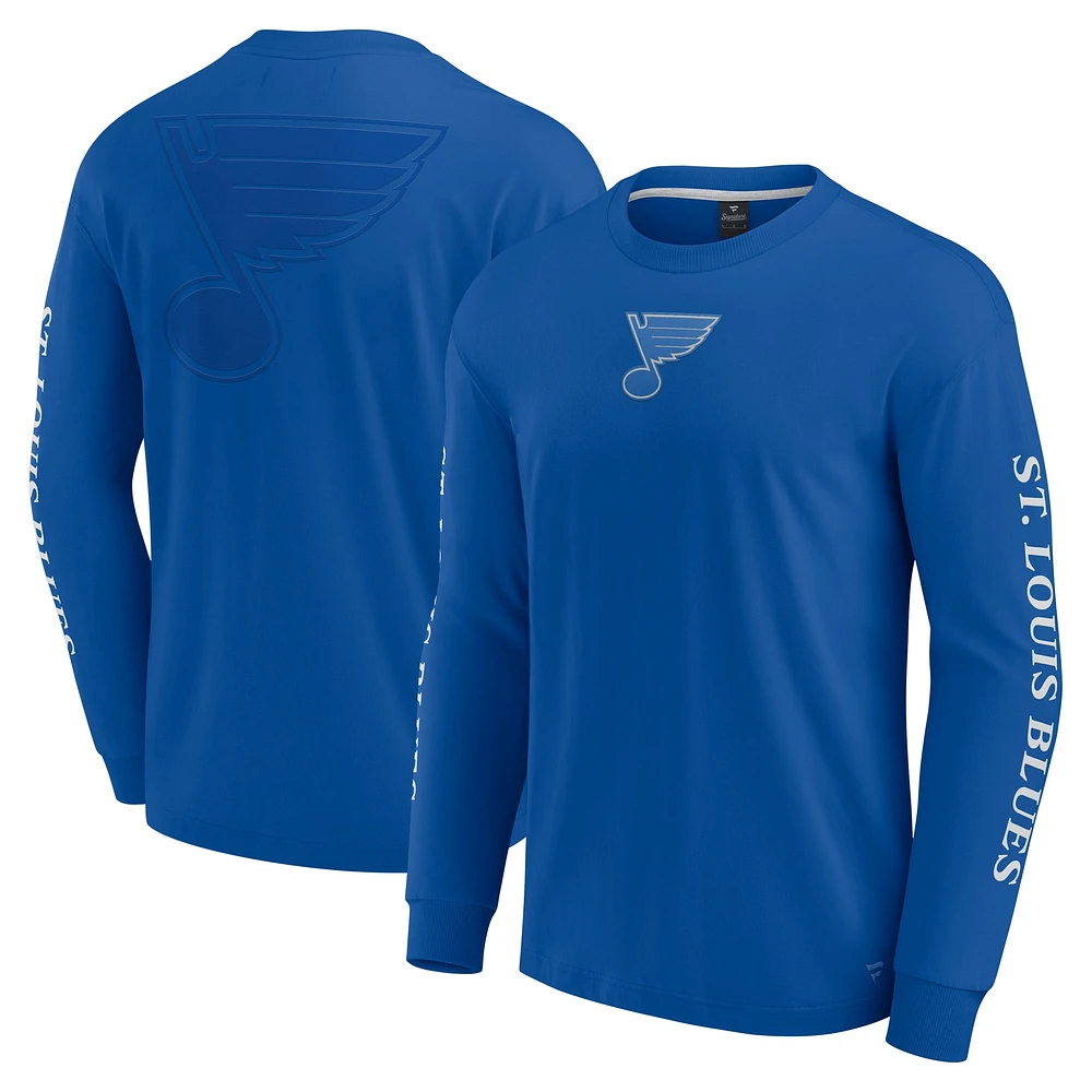 T-shirt à manches longues bleu fanatiques pour hommes St. Louis Blues Elements Strive