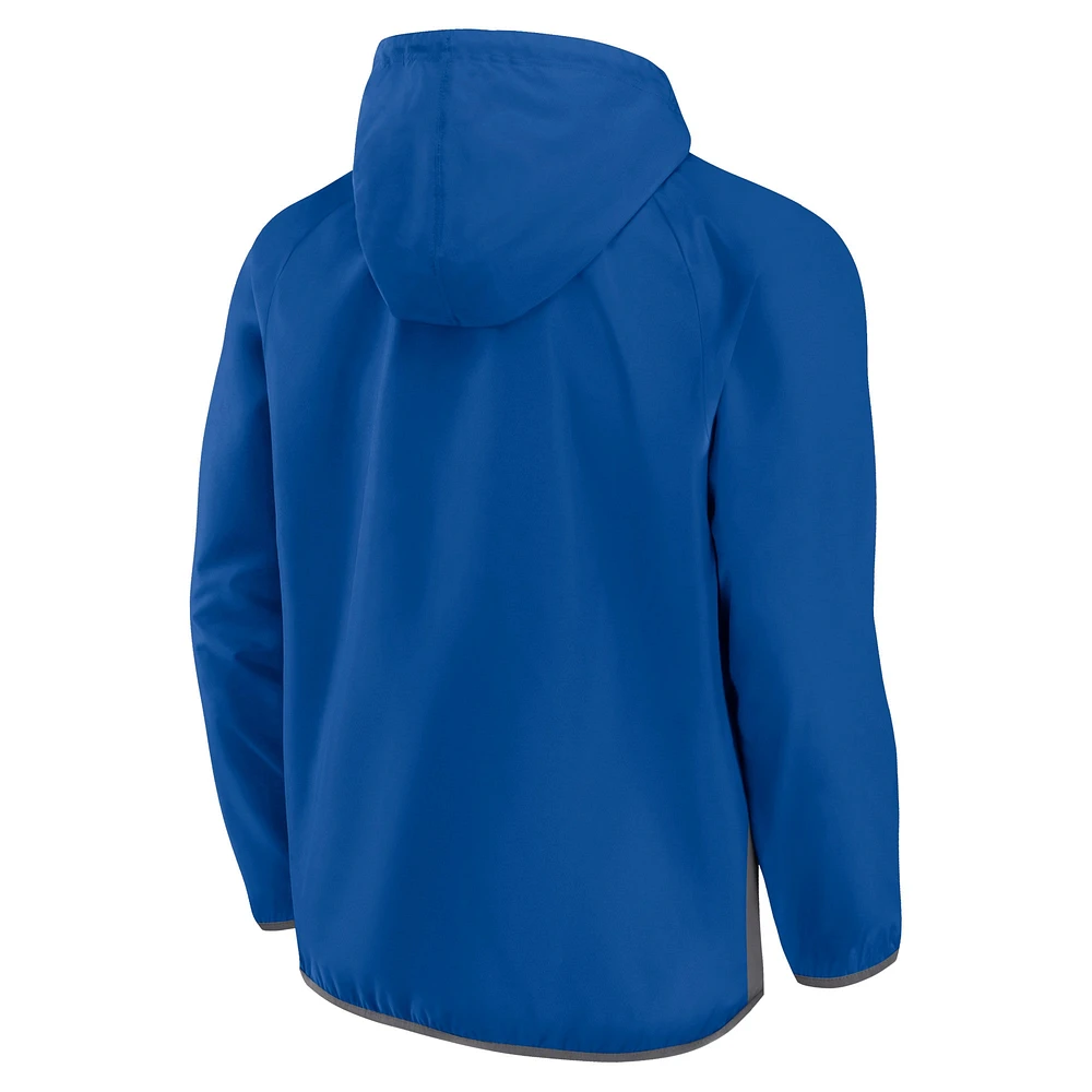 Veste à capuche demi-zip Fanatics Blue St. Louis Blues Flagrant Foul Anorak Raglan pour hommes