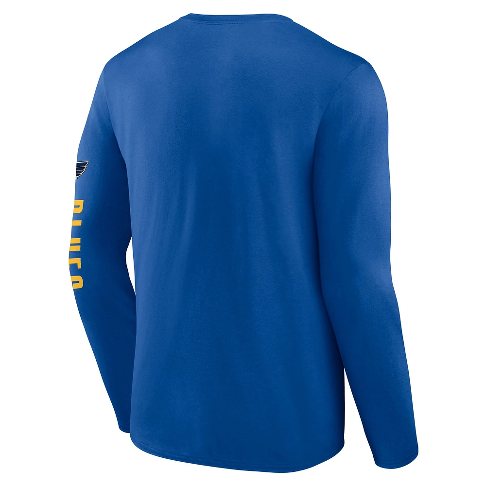 Men's Fanatics Blue St. Louis Blues Headline Long Sleeve T-Shirt