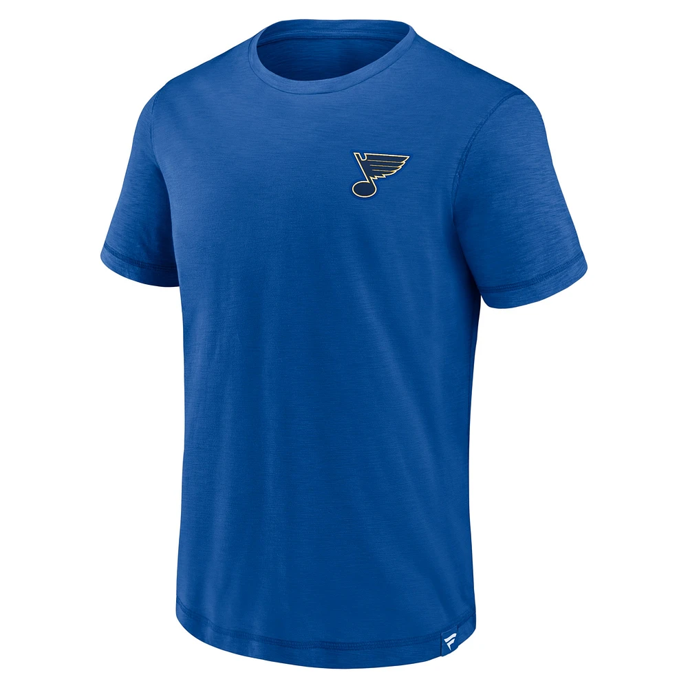 T-shirt bleu St. Louis Blues High Stick de marque fanatiques pour hommes