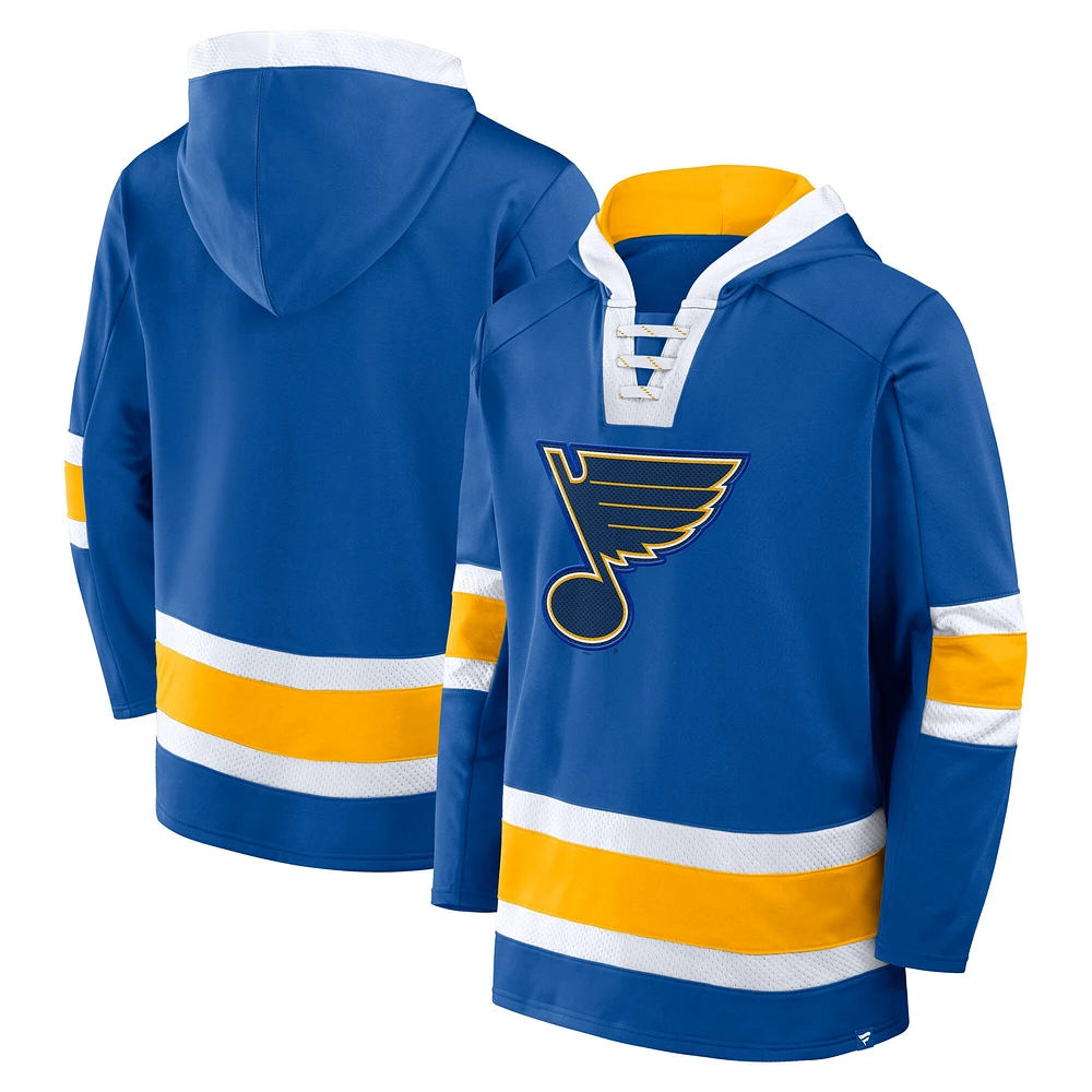 Sweat à capuche en polaire bleu fanatiques pour hommes St. Louis Blues Inside Line