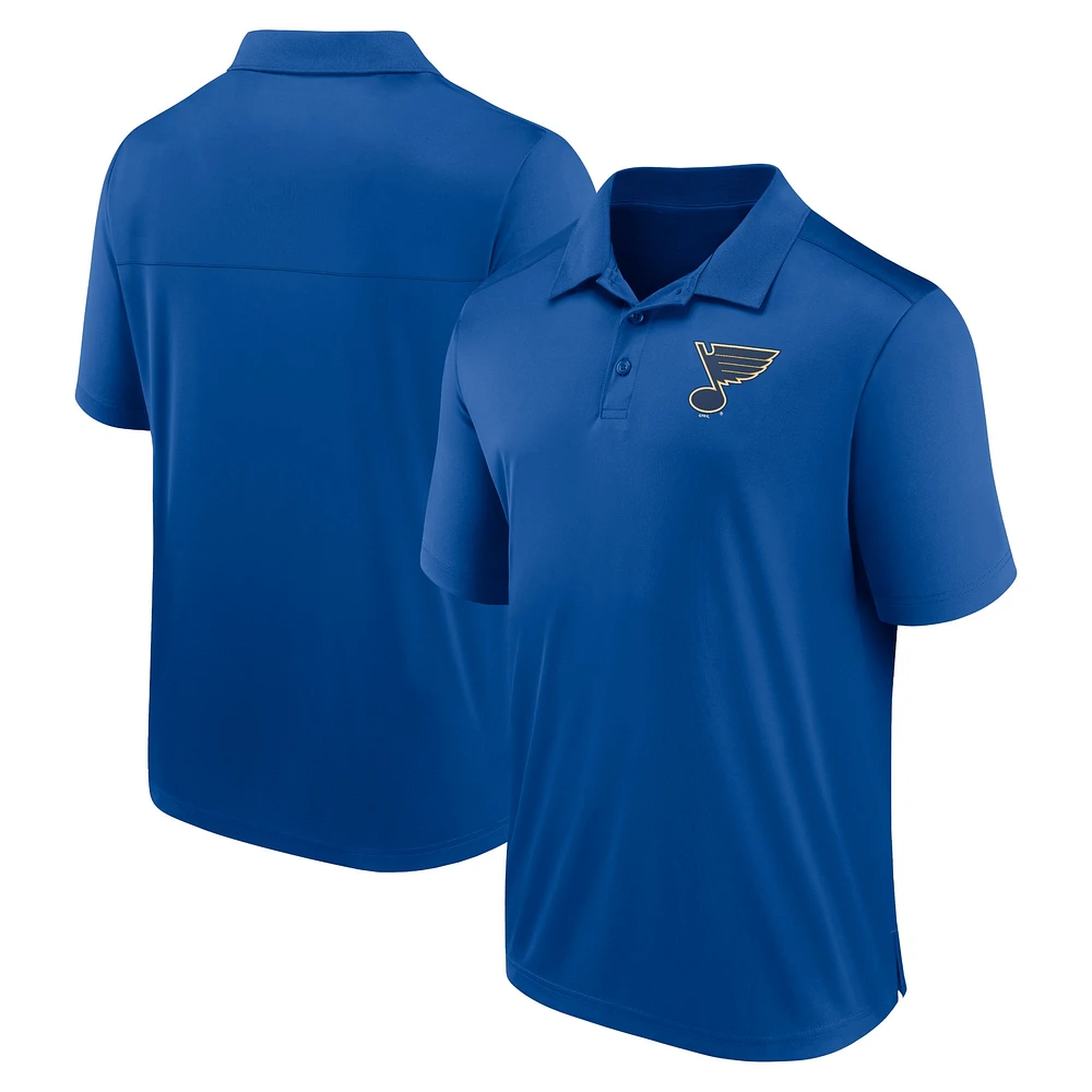 Polo bleu Fanatics St. Louis Blues Left Side Block pour hommes