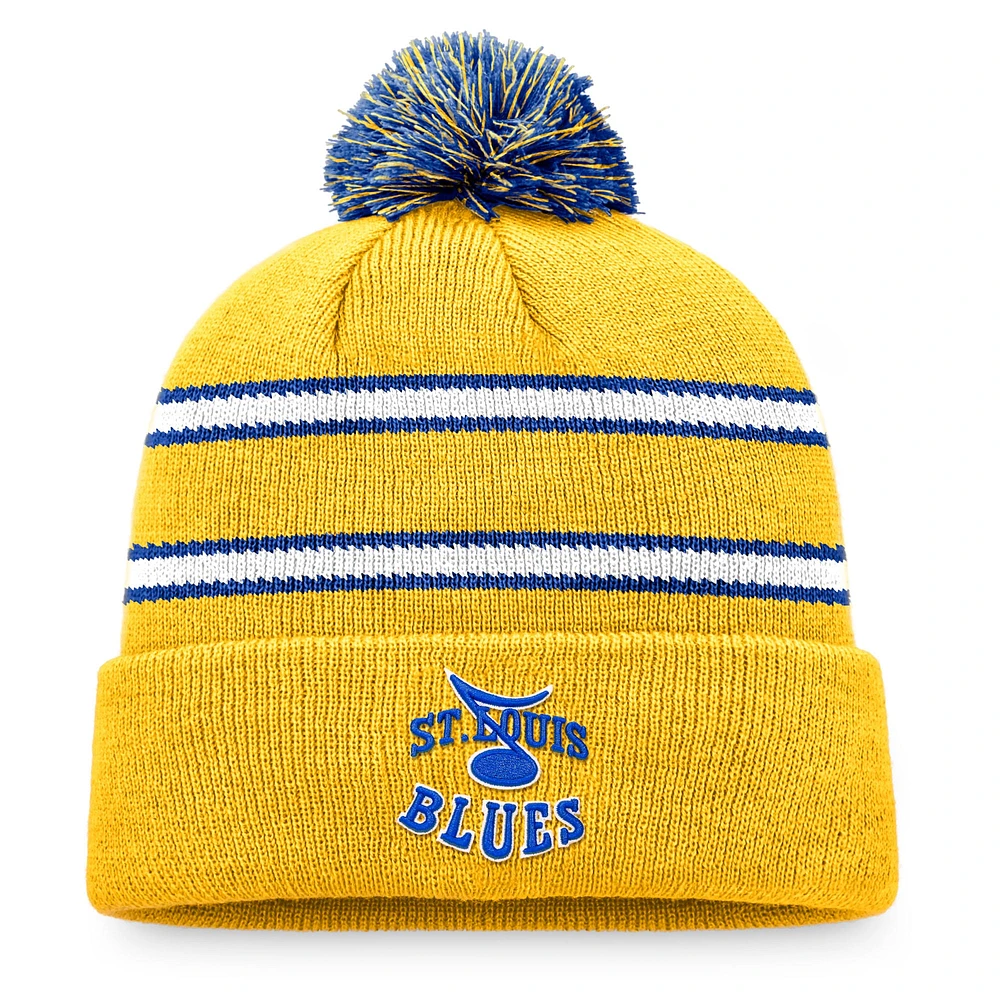 Bonnet en tricot à revers Fanatics Blue St. Louis Blues Special Edition 2.0 pour hommes avec pompon