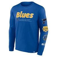 Men's Fanatics Blue St. Louis Blues Strike the Goal Long Sleeve T-Shirt