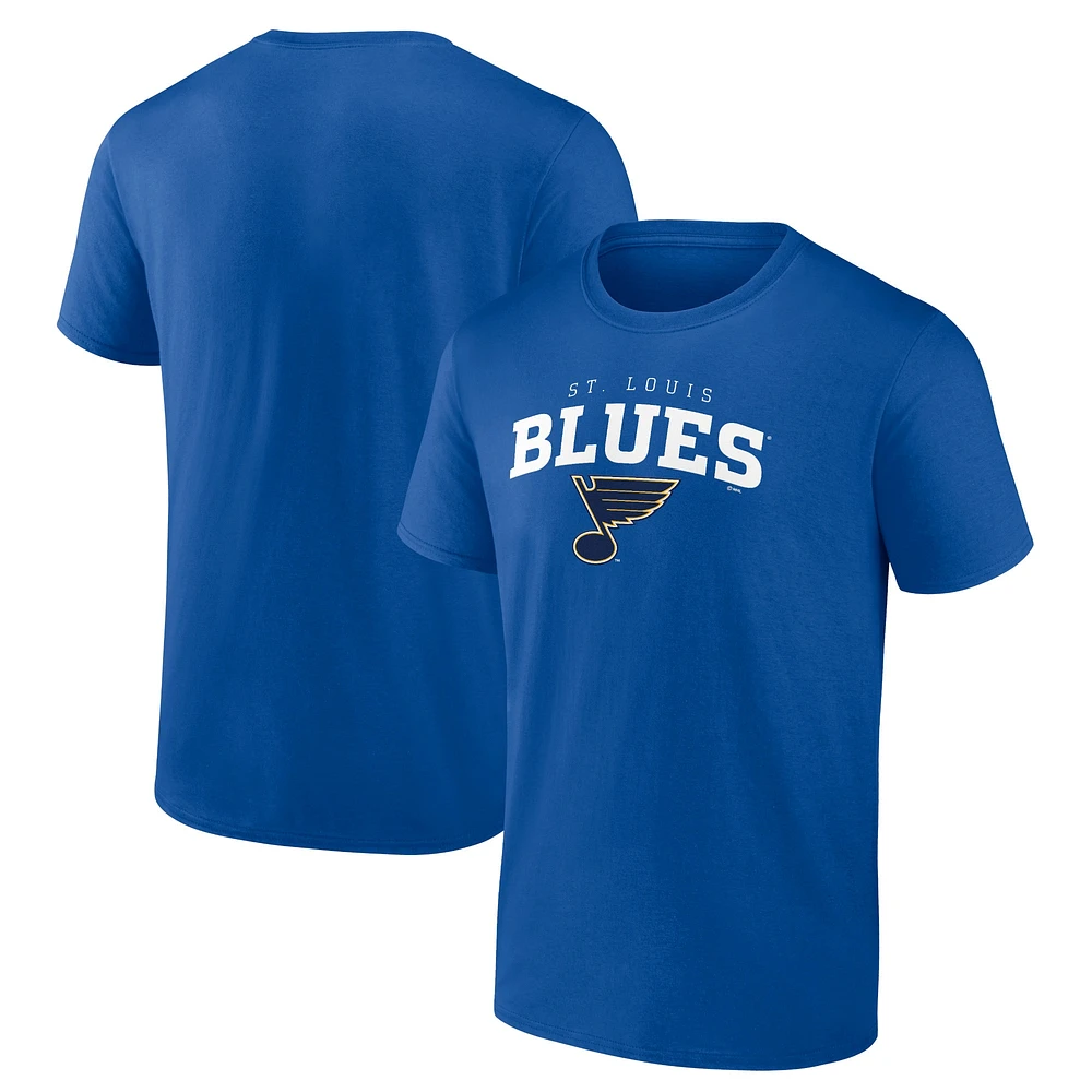 T-shirt bleu Fanatics St. Louis Blues Team Logo Lockup pour hommes