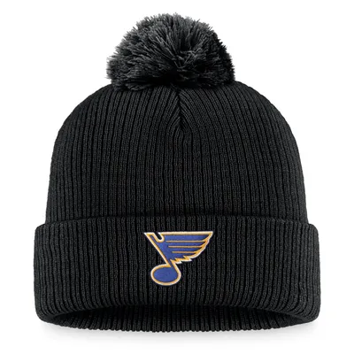 Men's Fanatics Branded Gray St. Louis Blues Authentic Pro Home Ice Cuffed  Knit Hat with Pom