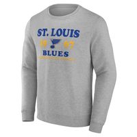 Men's Fanatics Branded Heathered Gray St. Louis Blues Heritage Pullover  Hoodie