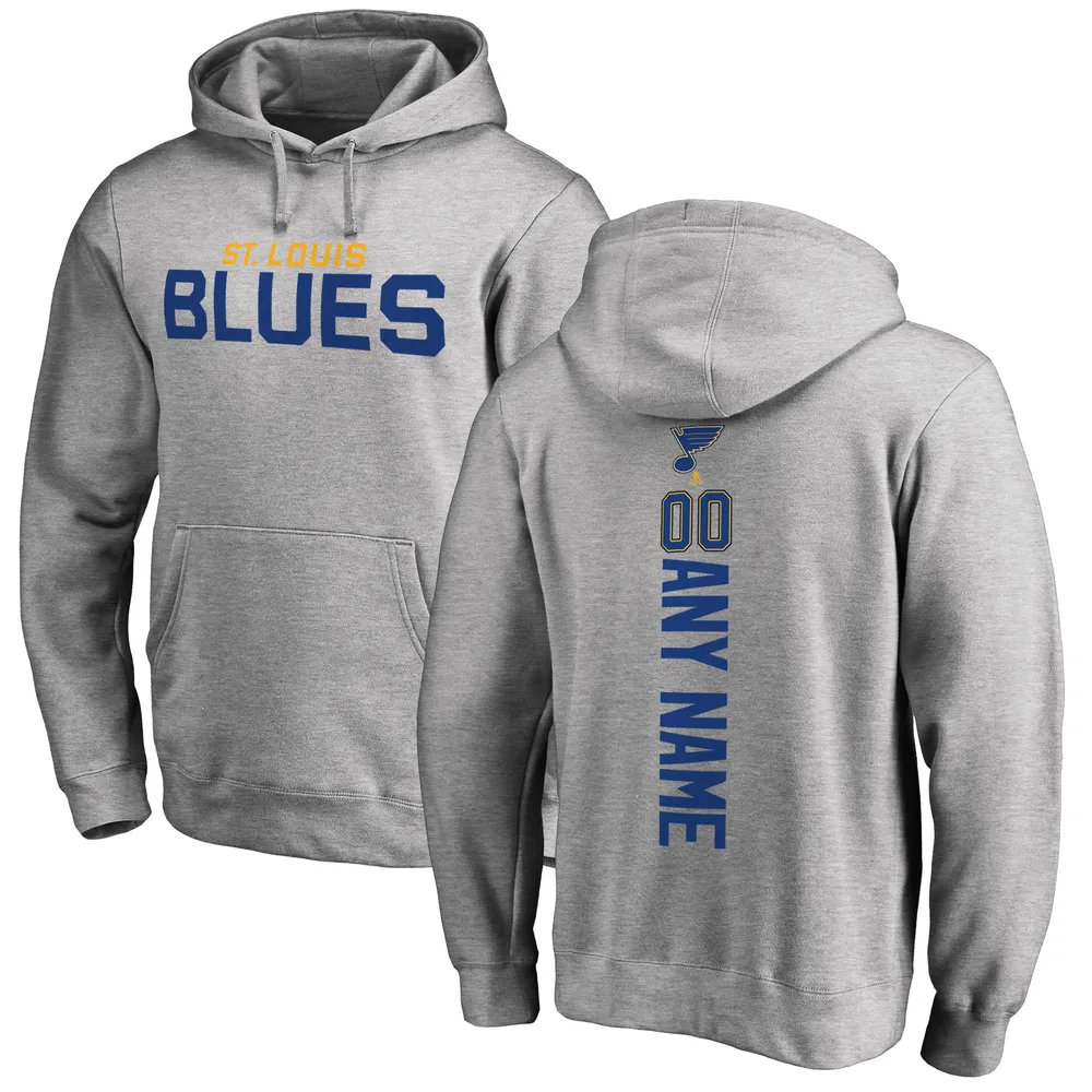 Men's Fanatics Branded Heather Gray St. Louis Blues Primary Team Logo  Fleece Fitted Pullover Hoodie