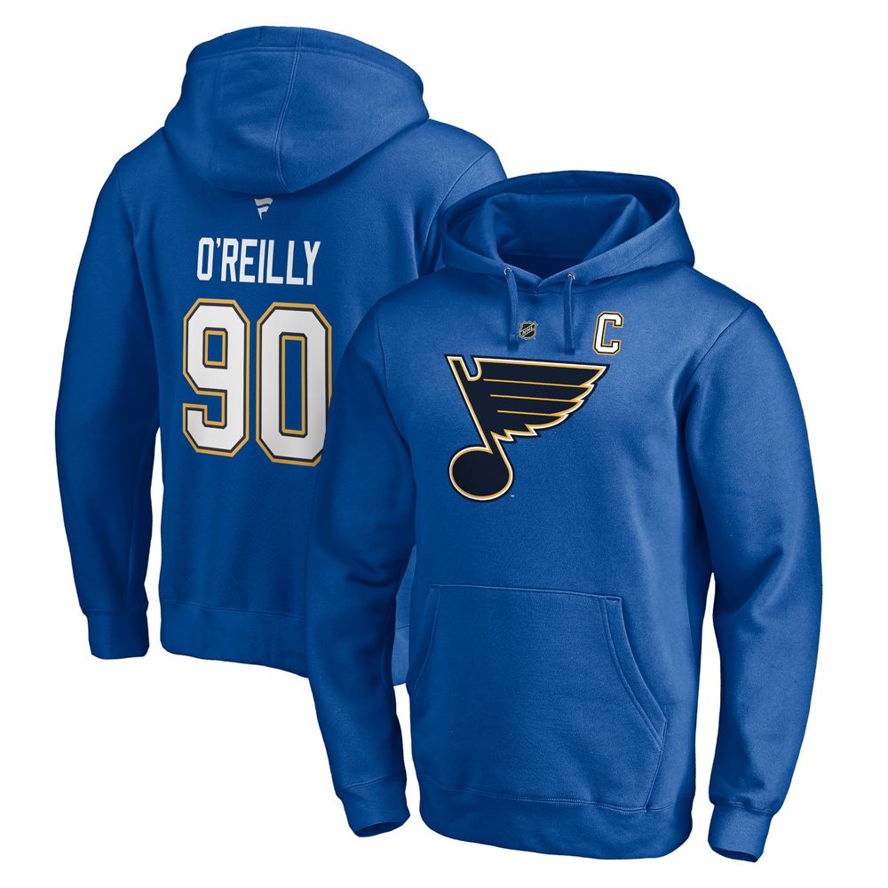 Men's St. Louis Blues Fanatics Branded Heather Charcoal Stacked Long Sleeve  Hoodie T-Shirt