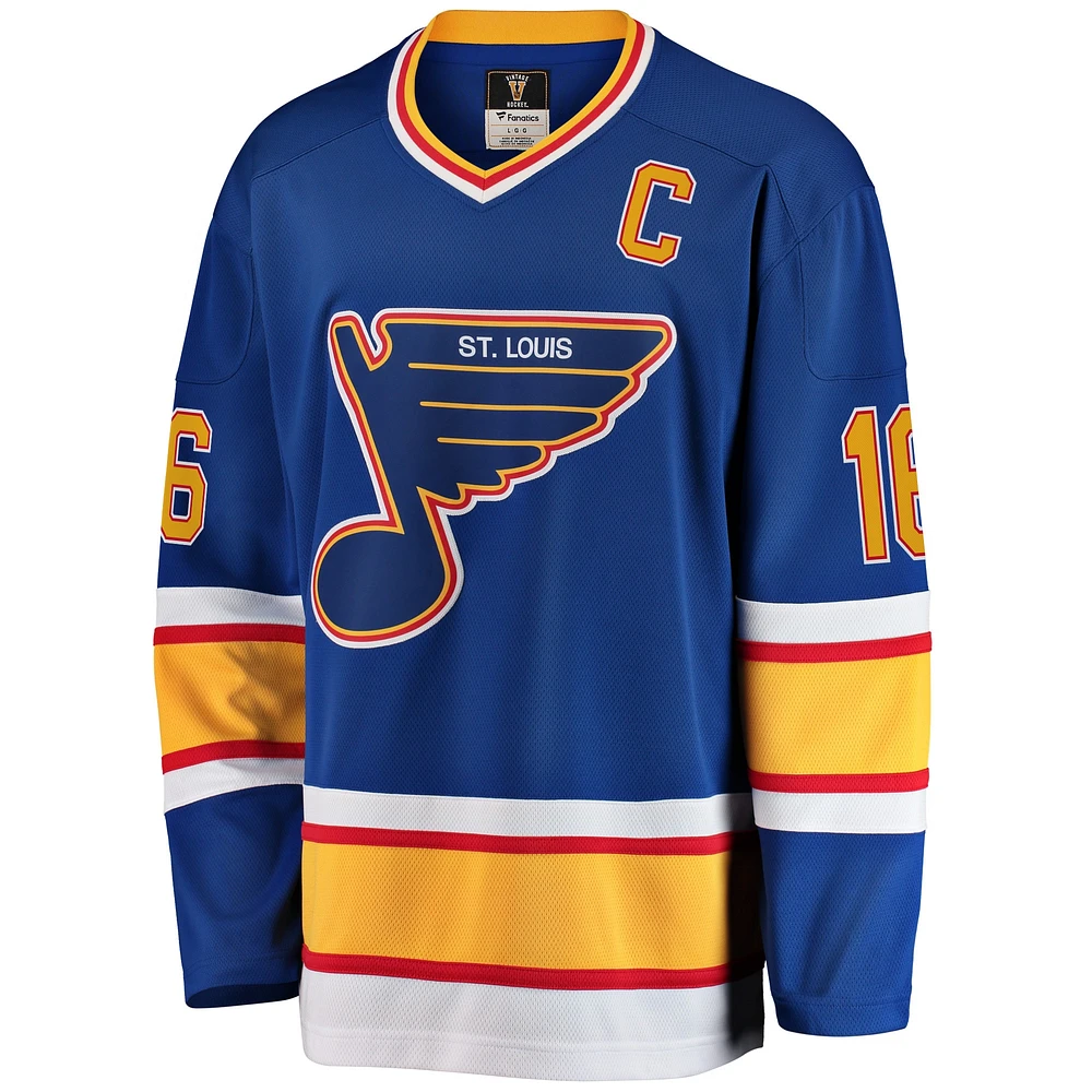 Maillot de joueur retraité Fanatics Brett Hull bleu St. Louis Blues Premier Breakaway pour hommes