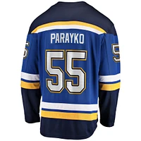 Maillot de joueur échappé à domicile Fanatics Colton Parayko bleu St. Louis Blues pour hommes