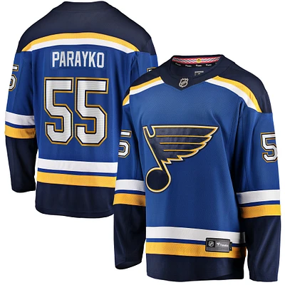 Men's Fanatics Colton Parayko Blue St. Louis Blues Home Breakaway Player Jersey