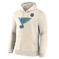 Men's Fanatics Cream St. Louis Blues 2025 Winter Classic Primary Logo Pullover Hoodie