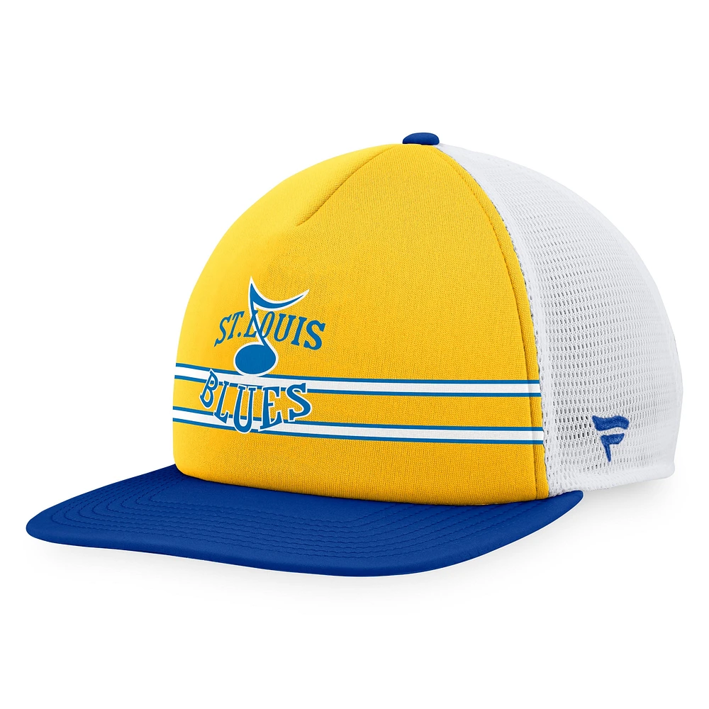 Casquette réglable Trucker Snapback Fanatics or/bleu St. Louis Blues édition spéciale 2.0 pour hommes